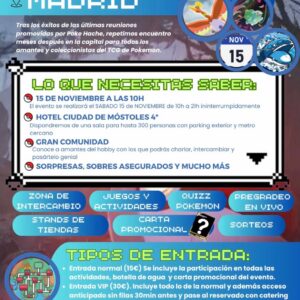 Entradas Evento POKEHACHE 15/11/2025