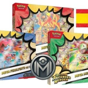 Mega Evolution Ascended Heroes Colección Meganium, Emboar y Feraligatr ex( Disponible 6 de mayo/ Modelo Aleatorio)