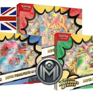 Mega Evolution Ascended Heroes Colección Meganium, Emboar y Feraligatr ex Ingles (Disponible 13 de Mayo/ Modelo Aleatorio)